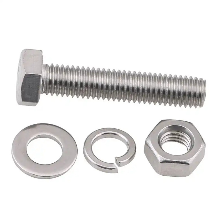 DIN931 Hex Nut And Bolt With Washer M16 2205 2507 Super Duplex Stainless Steel Factory Supply