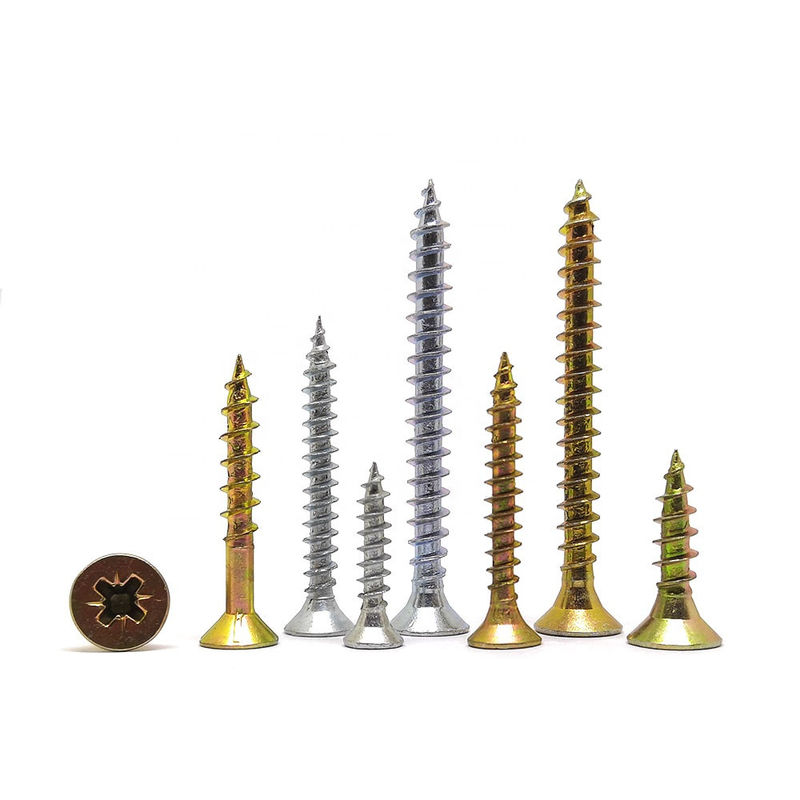 Cross Recessed ST3 Chipboard Screws Countersunk Full Thread Carriage Bolts